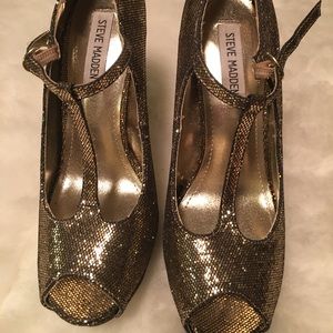 Steve Madden Gold Sequin Heels